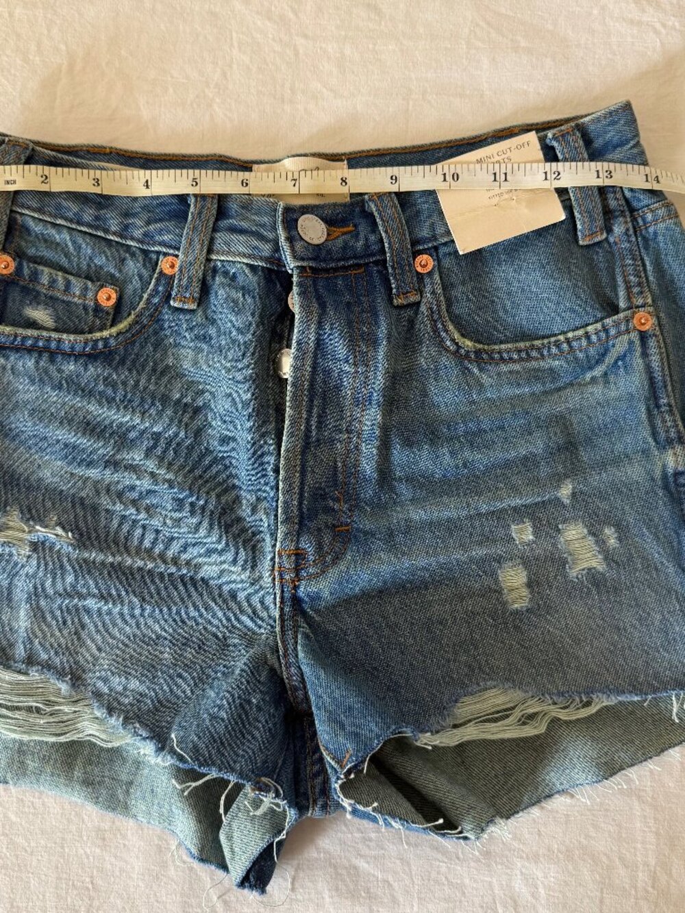 Universal Thread High Rise Mini Shorts Size 4 Distressed Button Closure NWT